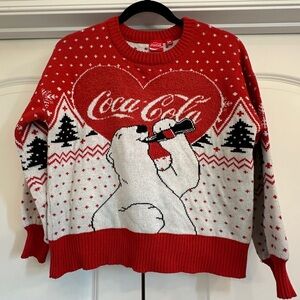 Coke-Cola Christmas sweater heart with polar bear. Size small.